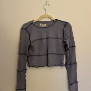Women's blue Long Sleeve Top